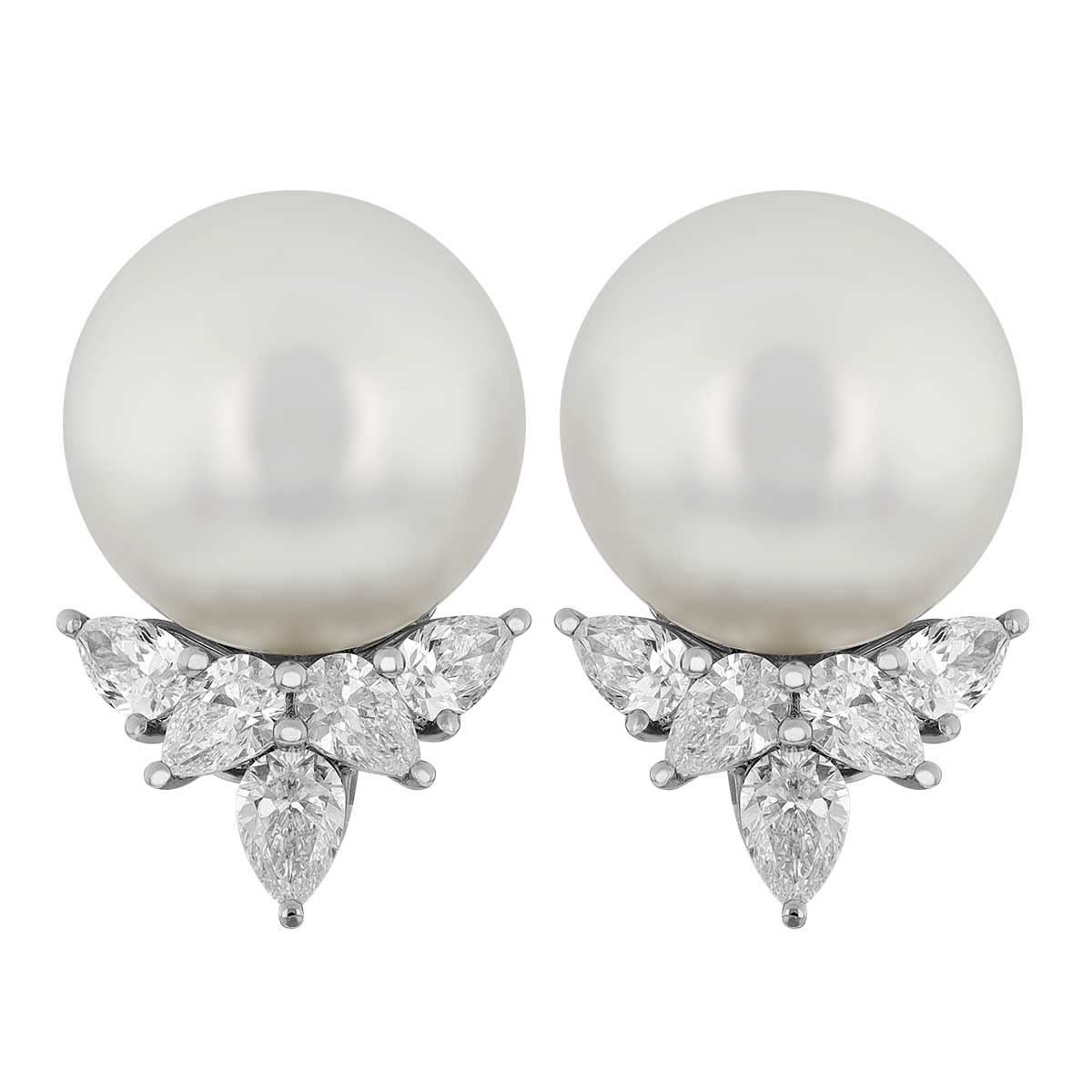 TARA Pearls South Sea Cultured Pearl & Diamond Cluster Stud Earrings in White Gold