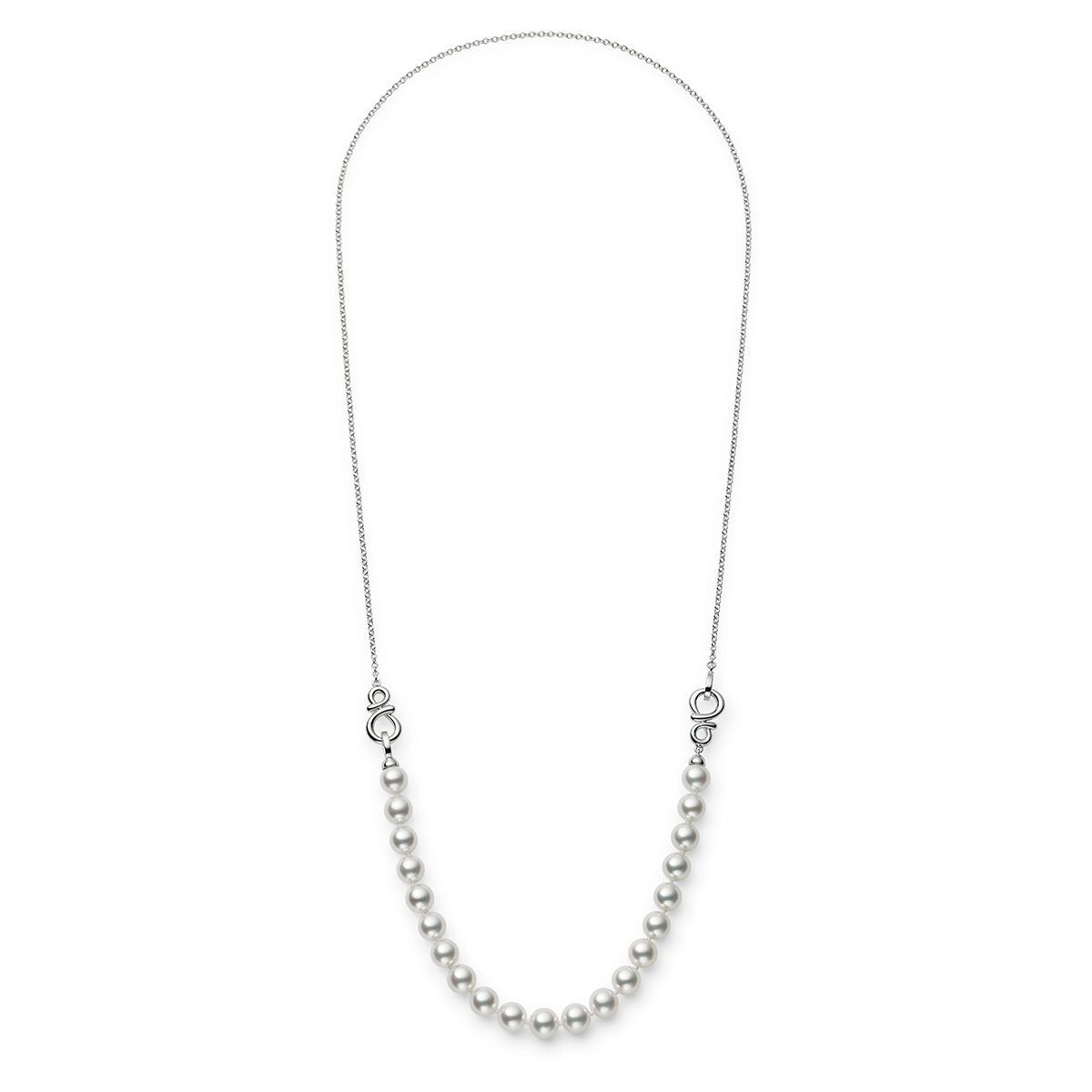 Mikimoto Ruyi Collection Akoya Cultured Pearl Adjustable Necklace in White Gold, 16