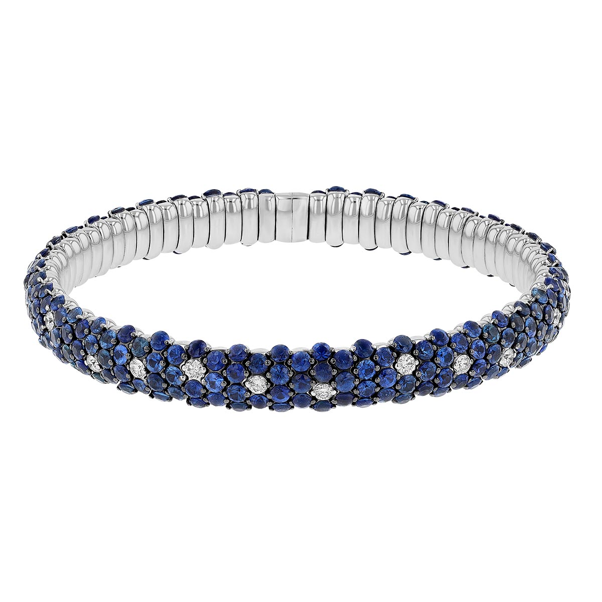 Zydo Sapphire & Diamond Stretch Bracelet in White Gold Borsheims