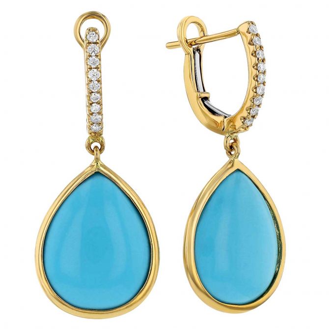 Effy Jewelry 14k Gold And Turquoise Earrings EFFY Collection EFFY