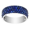 Sapphire Pave Four Row Ring in White Gold