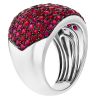 Ruby Pave Wide Band Ring in White Gold