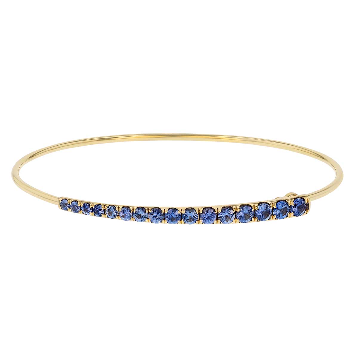 Phillips House Graduated Sapphire Bangle Bracelet in Yellow Gold