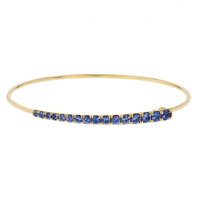 Phillips House Graduated Sapphire Bangle Bracelet in Yellow Gold