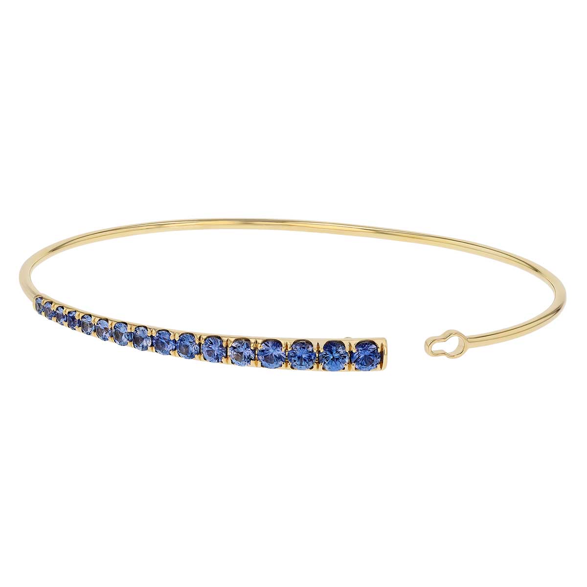 Phillips House Graduated Sapphire Bangle Bracelet in Yellow Gold