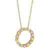 J.B. Star Fancy Yellow & White Diamond Open Circle Pendant in Yellow Gold, 18"