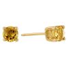 Round Citrine Stud Earrings in Yellow Gold