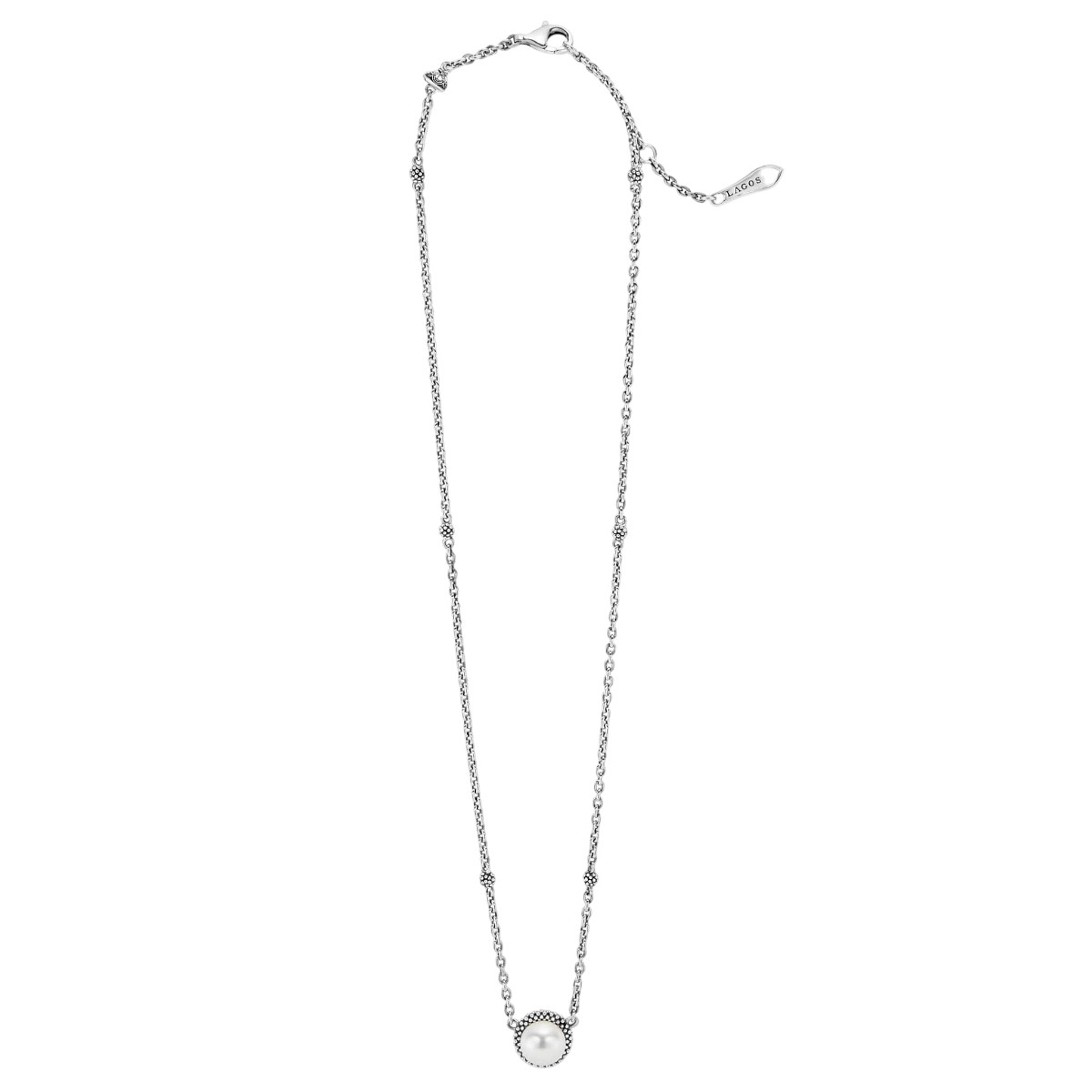 LAGOS Luna Sterling Silver Pearl Pendant Necklace, 16-18