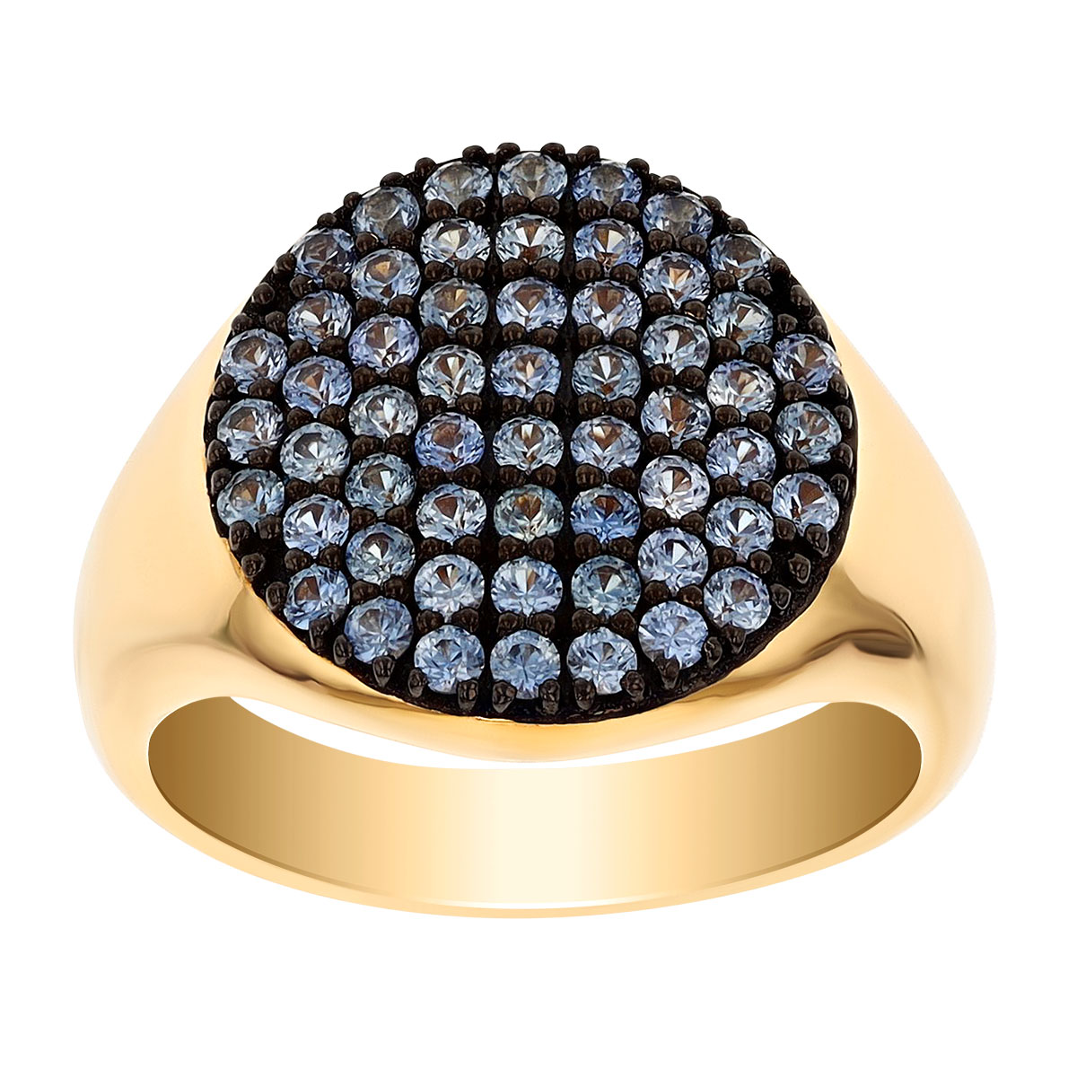 Infinity Signet Ring Phillips House Denim Infinity Sapphire Pavé Signet Ring in Yellow Gold ...