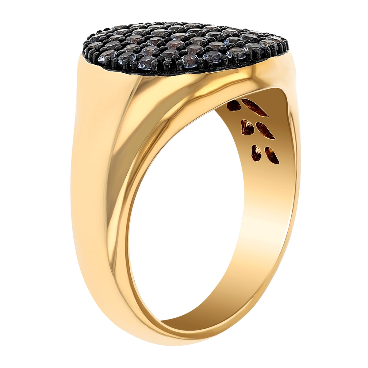 Infinity Signet Ring Phillips House Denim Infinity Sapphire Pavé Signet Ring in Yellow Gold ...