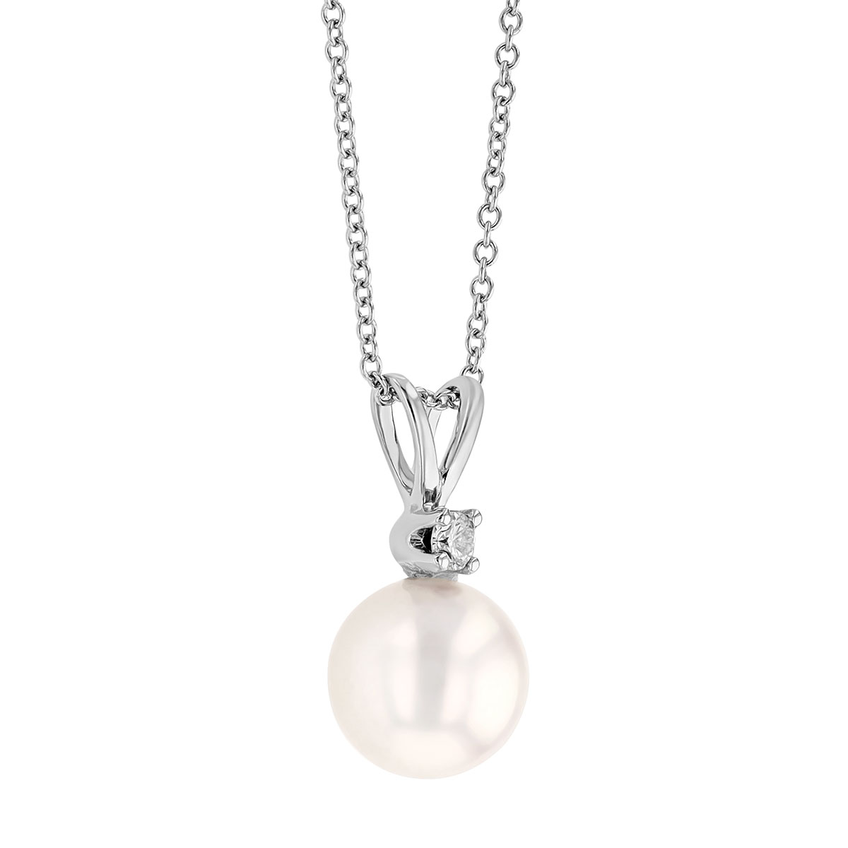 TARA Pearls Akoya Cultured Pearl & Diamond Pendant in White Gold, 18