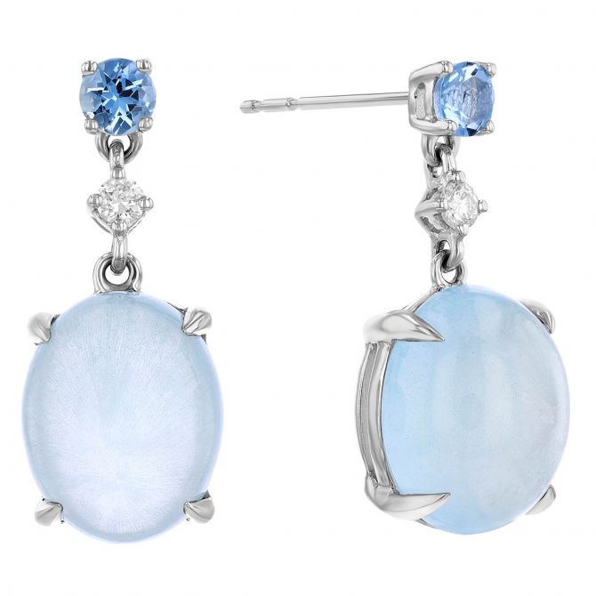 Aquamarine cabochon earrings online