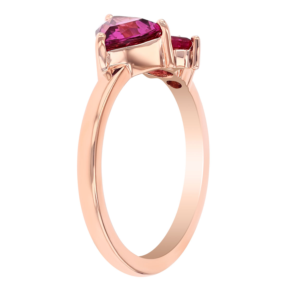 Garnet, Tourmaline, Ruby & Diamond Multi Shape Cluster Ring in Rose Gold