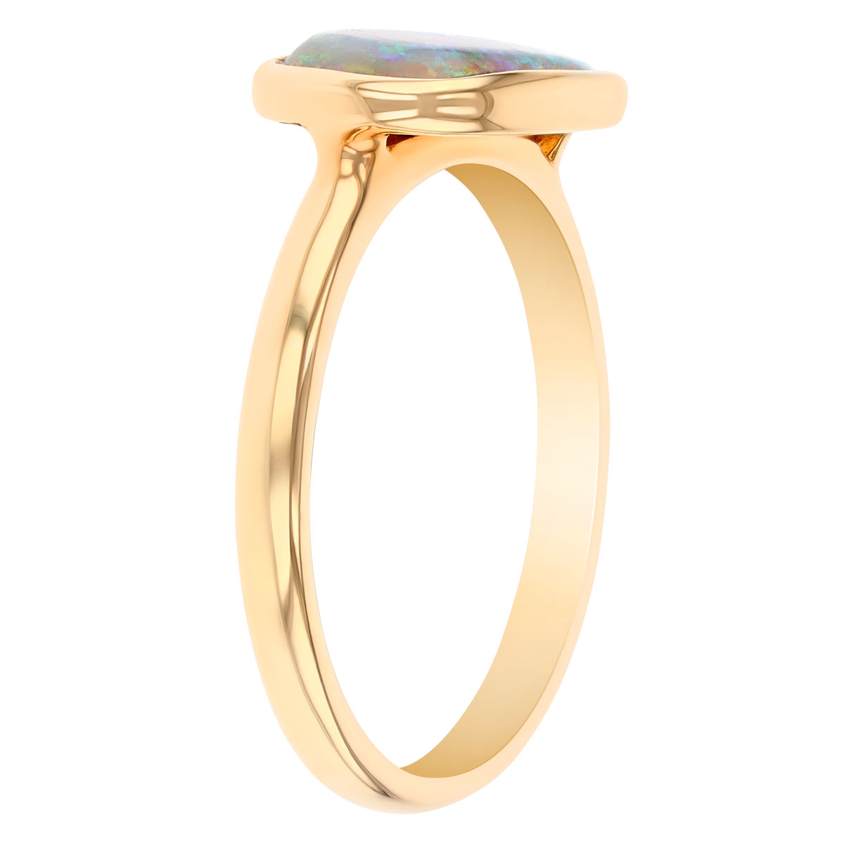Freeform Opal Bezel Set Ring in Yellow Gold