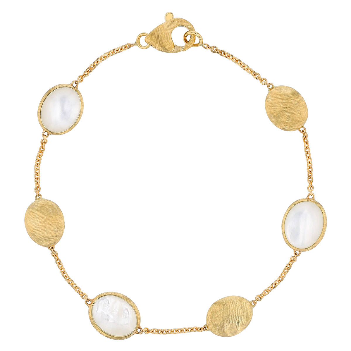 Marco Bicego Siviglia Oval Mother of Pearl & Yellow Gold Station Bracelet, 7.25
