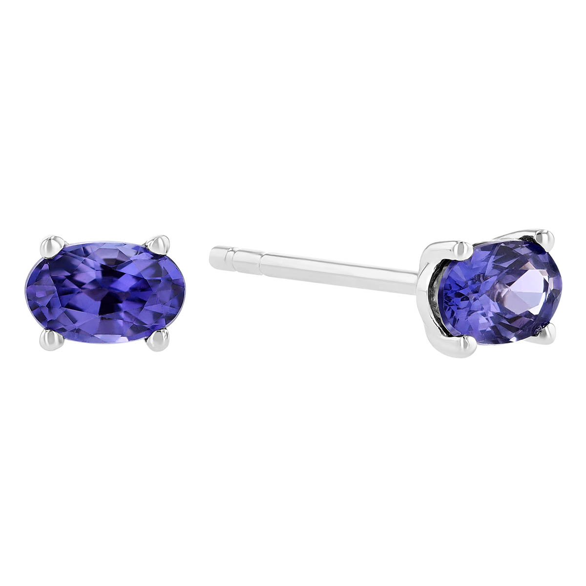 •KYANITE• silver prong set stud earrings