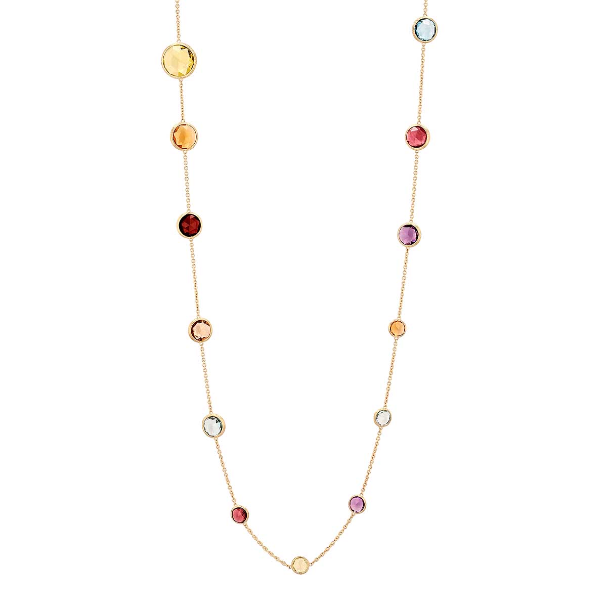 Marco Bicego Jaipur Mixed Gemstone Station Necklace in Yellow Gold, 36
