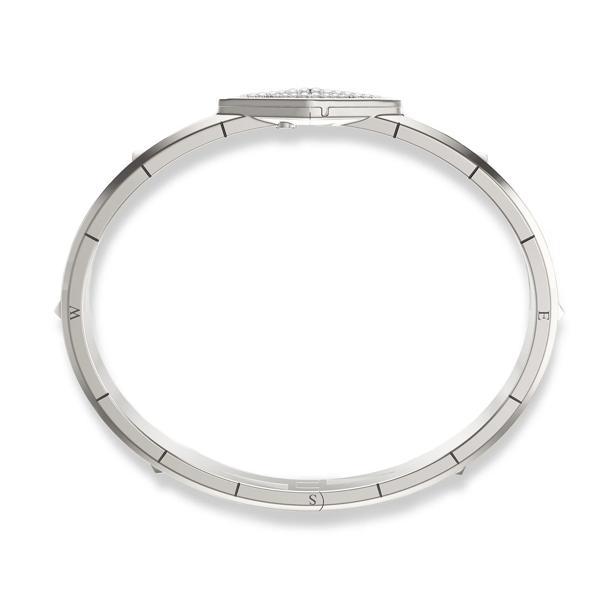 Monica Rich Kosann Points North White Sapphire Pave Bangle Bracelet in Sterling Silver