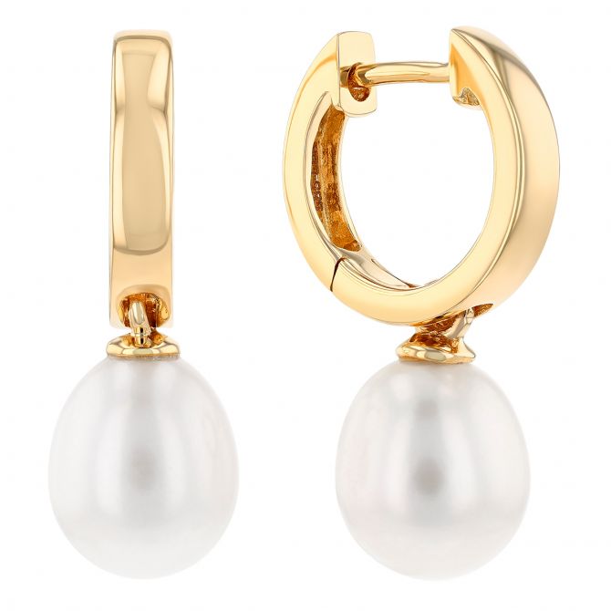 Pearl dangle hoop earrings hotsell