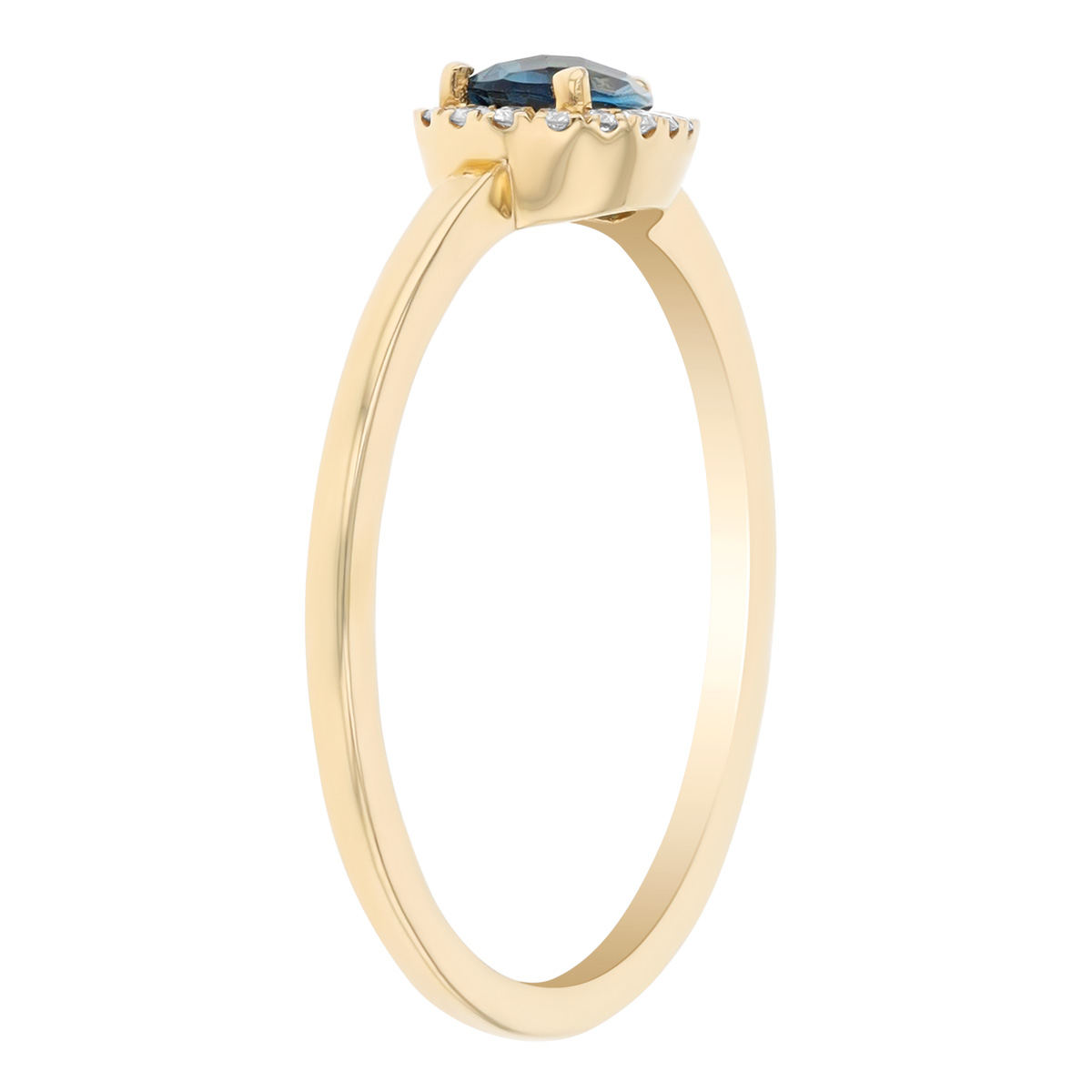 Doves Pear Shape Checkerboard Topaz & Diamond Halo Ring in Yellow Gold