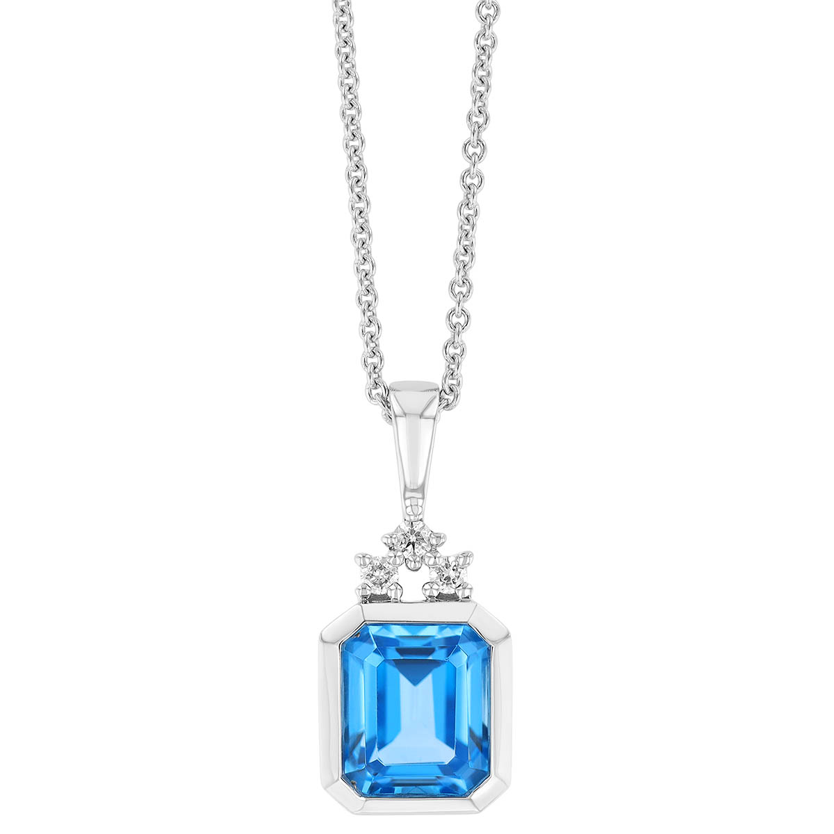 Turquoise Reconstituted & Diamond Bezel Set Pendant in 9ct Yellow Gold