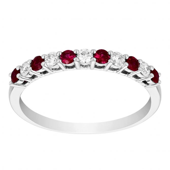 Stackable ruby ring white gold deals