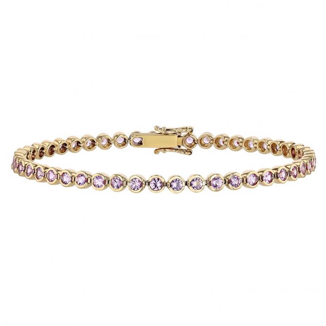 Pink sapphire on sale bracelet yellow gold