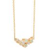White Opal Cabochon Bubble Necklace in Yellow Gold, 17"