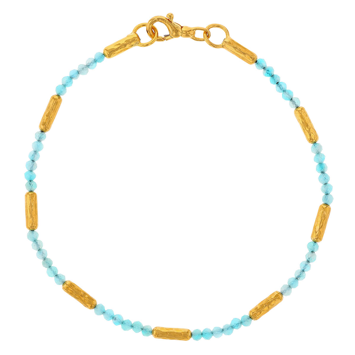 Gurhan Amazonite Bead & Rounded Yellow Gold Link Station Bracelet, 7.5