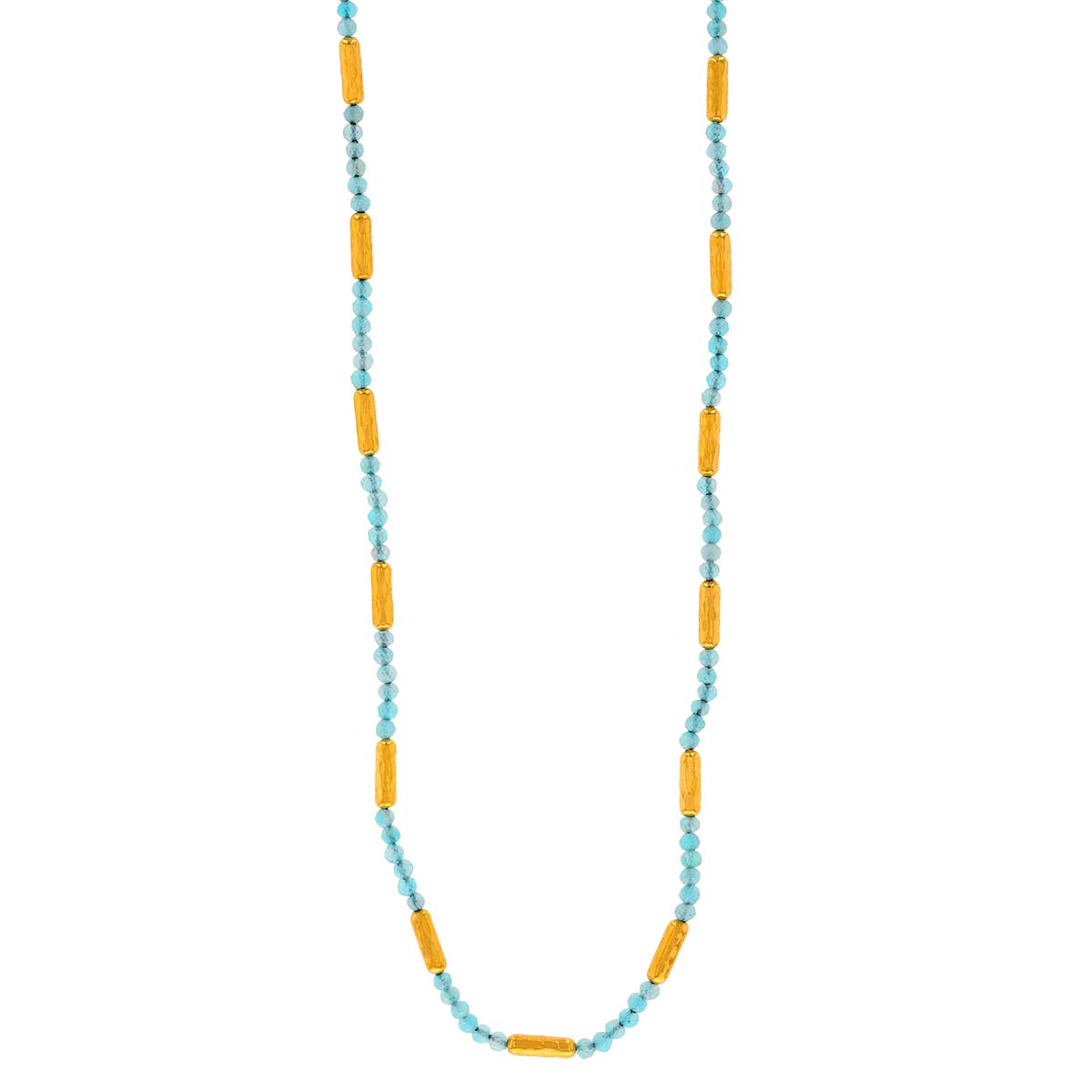 Gurhan Amazonite Bead & Yellow Gold Bar Station Necklace, 18.5