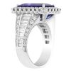 Emerald Cut Tanzanite & Multi-Shape Diamond Ring in Platinum