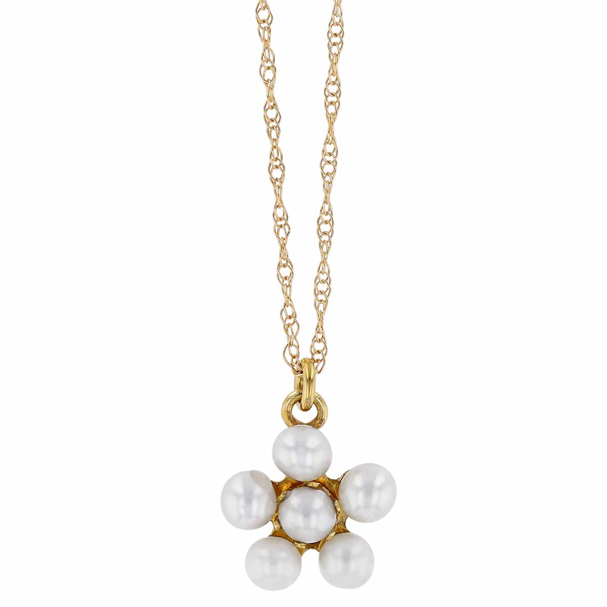 Cultured Pearl Cluster Pendant in Yellow Gold, 18
