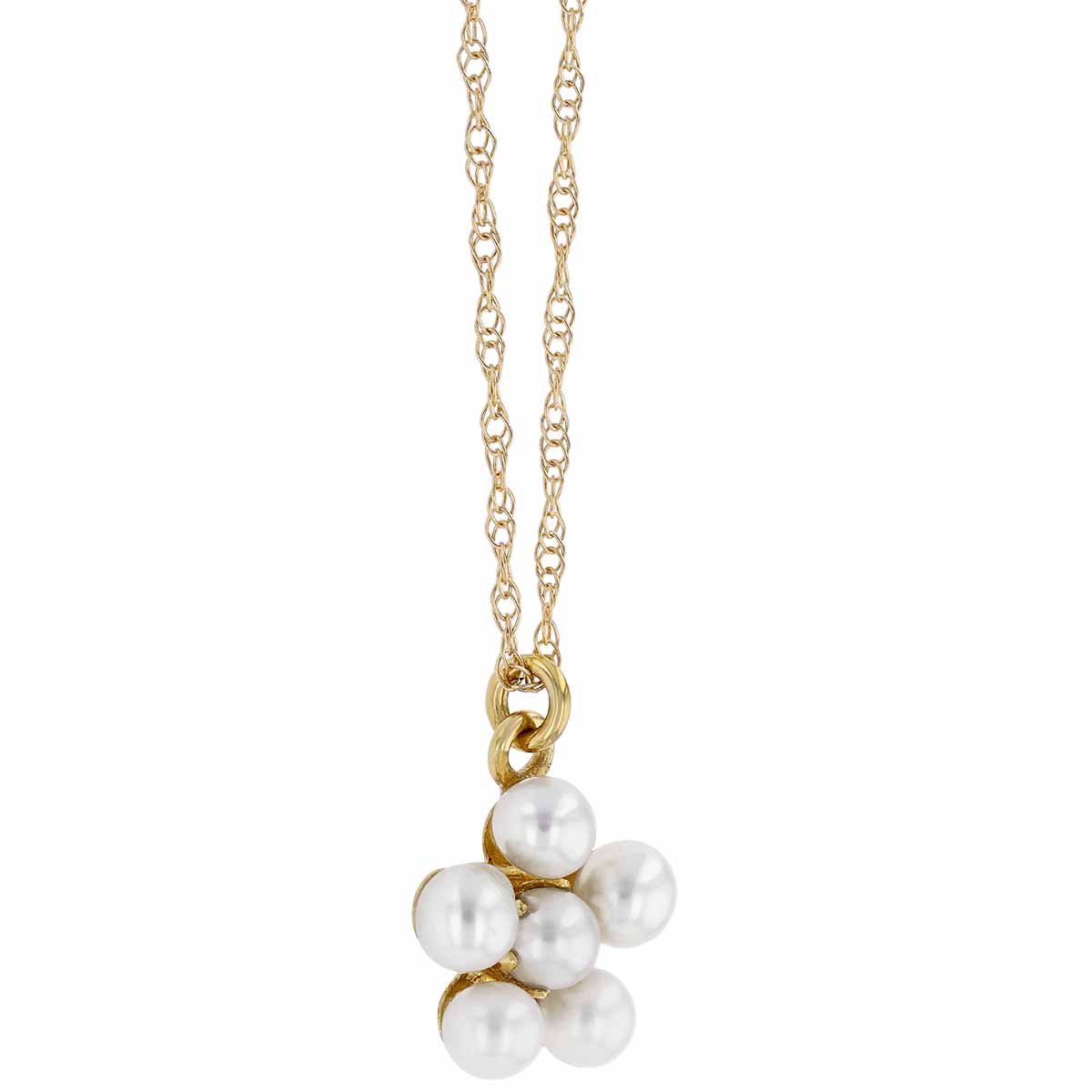 Cultured Pearl Cluster Pendant in Yellow Gold, 18