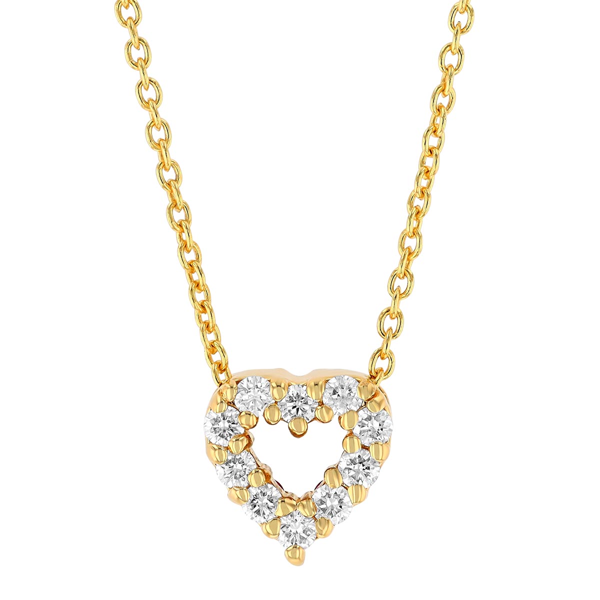 Roberto Coin Tiny Treasures Diamond & Ruby Reversible Heart Pendant in Yellow Gold, 18