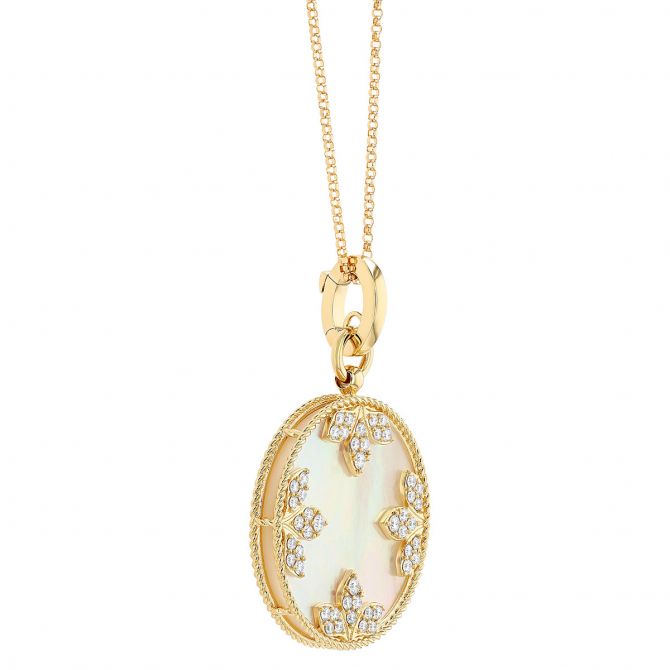 Roberto Coin Mother of Pearl & Diamond Flower Pattern