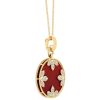 Roberto Coin Chalcedony & Diamond Flower Circle Pendant in Yellow Gold