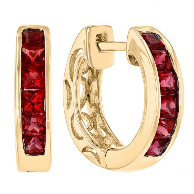 Princess cut on sale ruby earrings