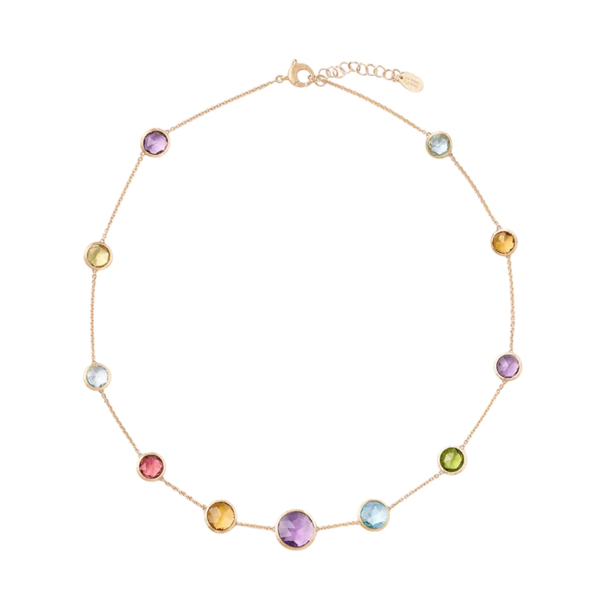 Marco Bicego Japiur Color Multi Gemstone Station Necklace in Yellow Gold, 16.5