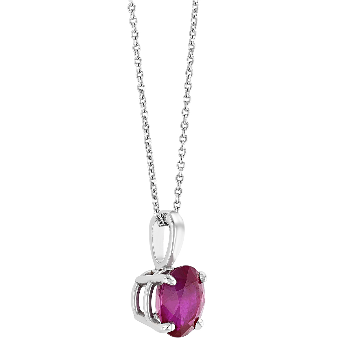 14KWG-RH Ruby Solitaire Pendant