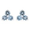 Aquamarine Trio Cluster Stud Earrings in White Gold
