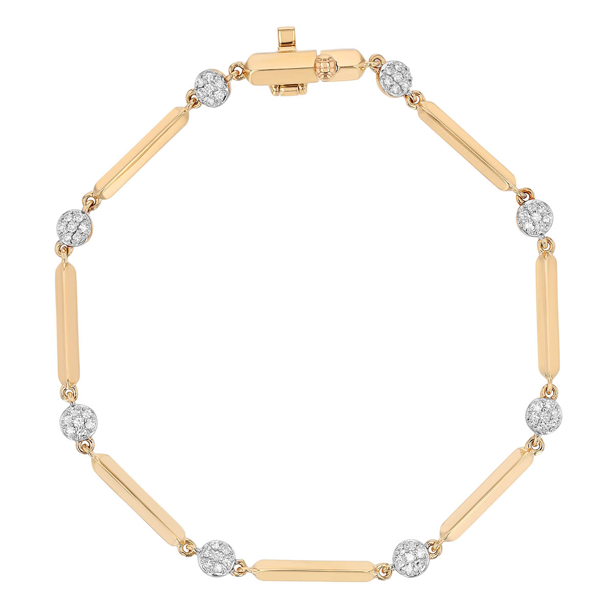 Phillips House Diamond Micro Infinity Knife Edge Line Bracelet in Yellow Gold, 6.5