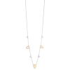 Pear Shape Citrine & Diamond Cluster Station Necklace in White Gold, 18"