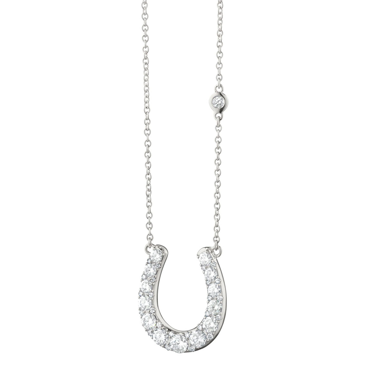 Monica Rich Kosann White Sapphire Horseshoe Pendant in Sterling Silver, 18