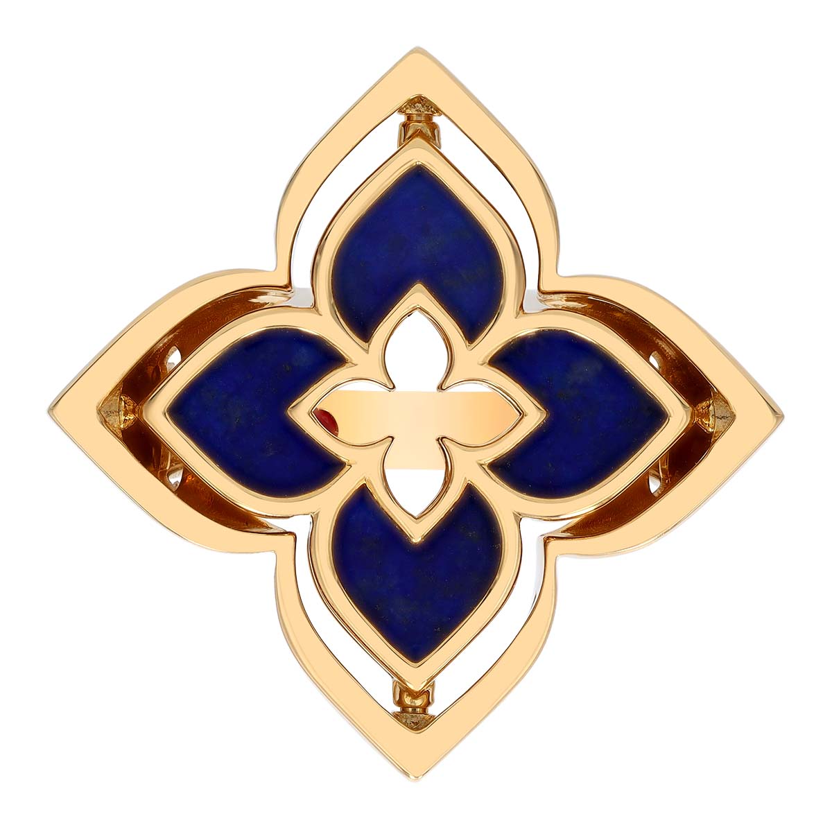 Roberto Coin Venetian Princess Pirouette Pave & Lapis Lazuli Ring in Yellow Gold