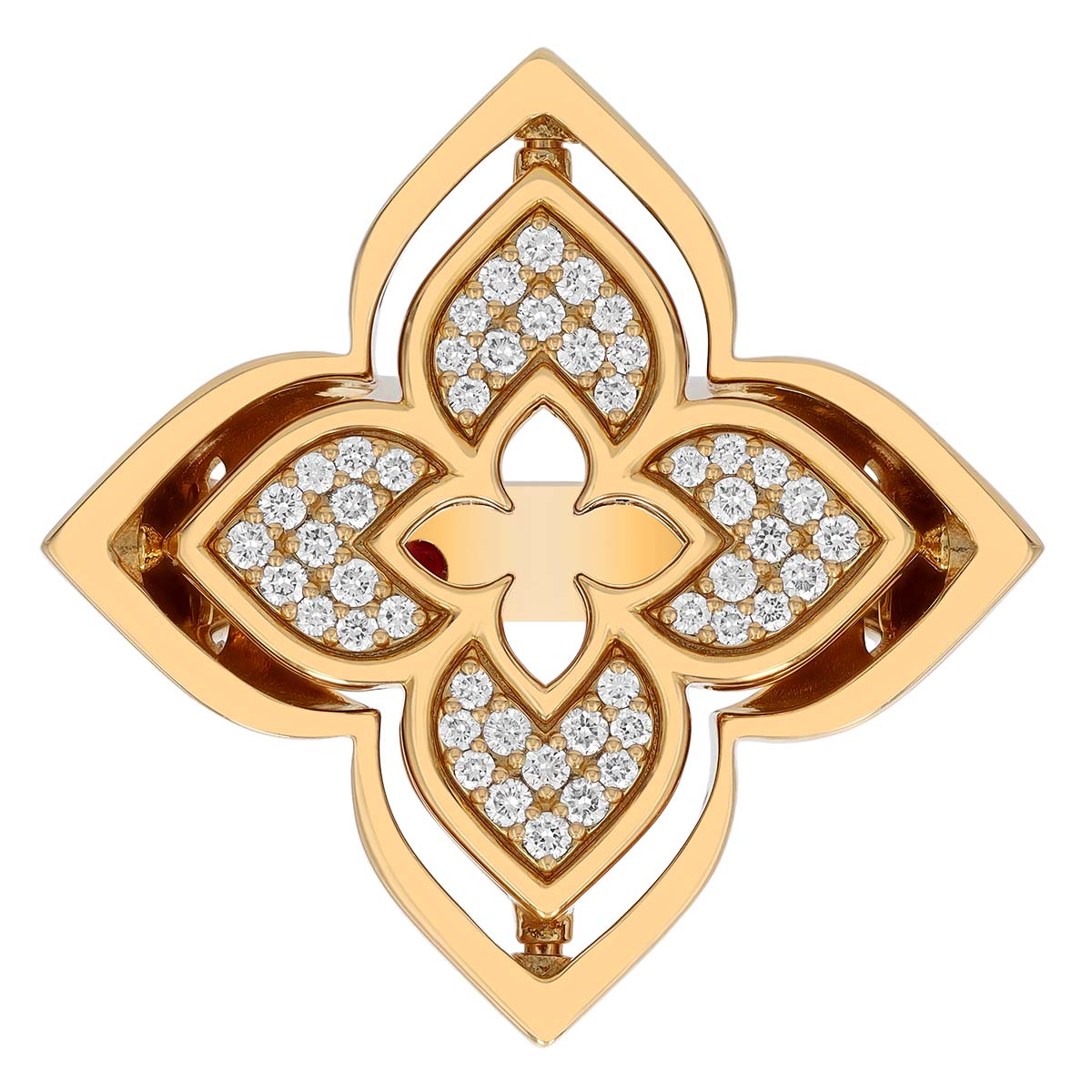 Roberto Coin Venetian Princess Pirouette Pave & Lapis Lazuli Ring in Yellow Gold