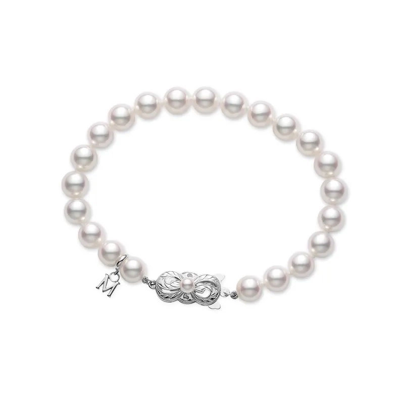 Mikimoto Akoya Cultured Pearl Bracelet in Yellow Gold, 7