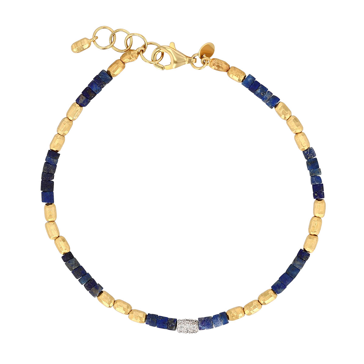 Marika Yellow Gold, Lapis Lazuli and Diamond Bead Bracelet