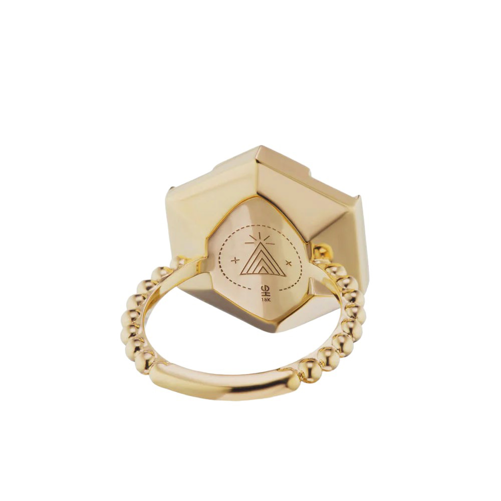 Harwell Godfrey Turquoise & Peridot Evil Eye Ring in Yellow Gold