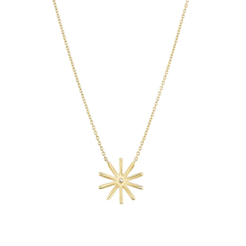 Harwell Godfrey Emerald Tiny Sunflower Pendant in Yellow Gold