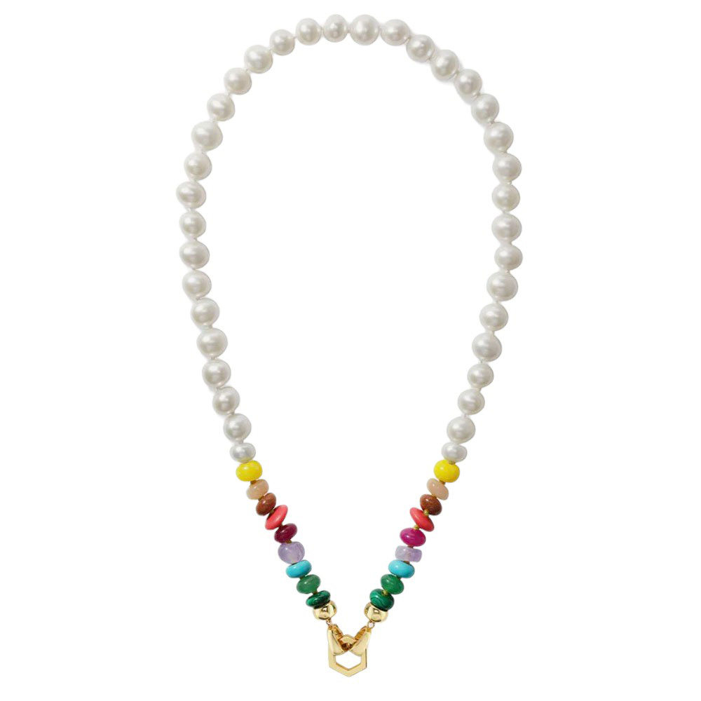 Harwell Godfrey Rainbow Bead & Pearl Foundation Necklace in Yellow Gold, 18